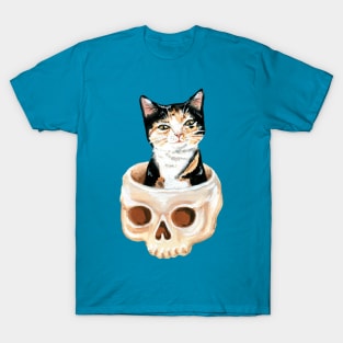 Cat in a skull T-Shirt